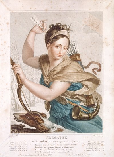 Frimaire (November-December), third month of the Republican Calendar, engraved by Tresca, c.1794 by Louis Lafitte